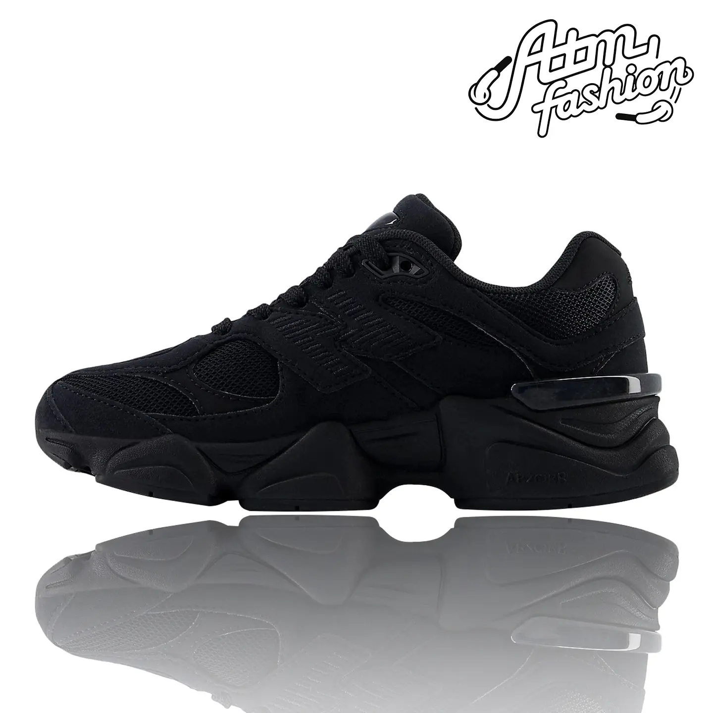 New Balance 9060 Triple Black (GS) GC9060BB Youth Authentic Shoes Footwear Sneaker Trainer Comfortable Walking Fashion Trending Gift
