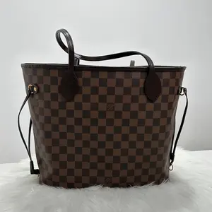 Pre-owned Louis Vuitton Coated Canvas Shoulder Bags F8051101 Vluxury Neverfull MM Damier Ebene with pochette/pouch
