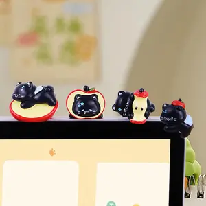 Computer Monitor Decor Figurines Computer Monitor Decor Car Dashboard Decorations 6 PCS Cute Critters