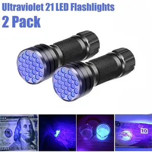2x UV Ultra Violet LED Flashlight Blacklight Light 395 NM Inspection Lamp Torch