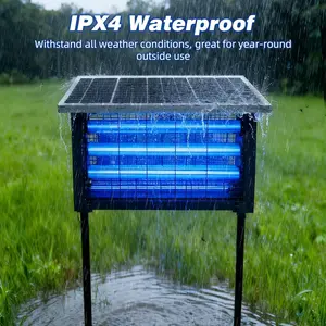 Triple-tube high-efficiency mosquito killer with solar & USB dual charging, can be hung or placed freely, effectively eliminates mosquitoes and flying insects for gardens, patios, camping and outdoor night markets