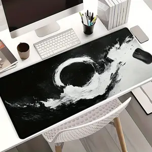 Wave Pattern Mouse Pad, Large Mouse Pad with Non-slip Rubber Base, Rectangle Desk Keyboard Mat for Home Office Game Room, Desk Accessories