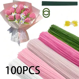 Mixed 8mm Chenille Stems, Foldable Craft Supplies for DIY Projects, Christmas Decorations & Gifts, Includes Tutorial Video