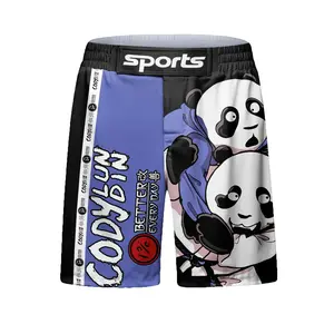 Free Shipping Sports Suit For Jiu jitsu gi No Gi With Printed Panda MMA Tracksuit BJJ Rashguard Grappling Shorts Fightwear Suit