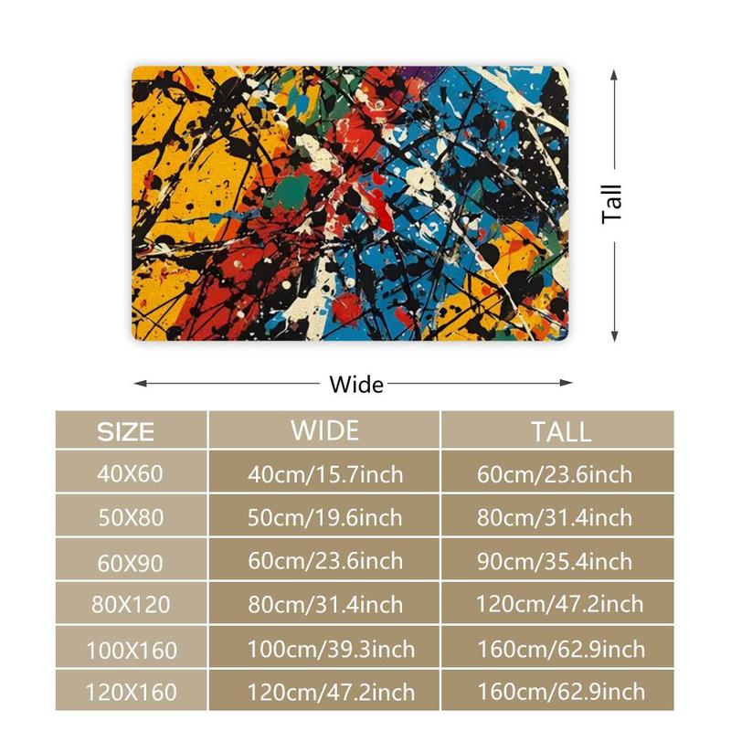 Abstract art J-Jackson P-Pollock Floor Mat Soft Thickened Flannel Door Mat Non-Slip Living Room Rug Home Decor