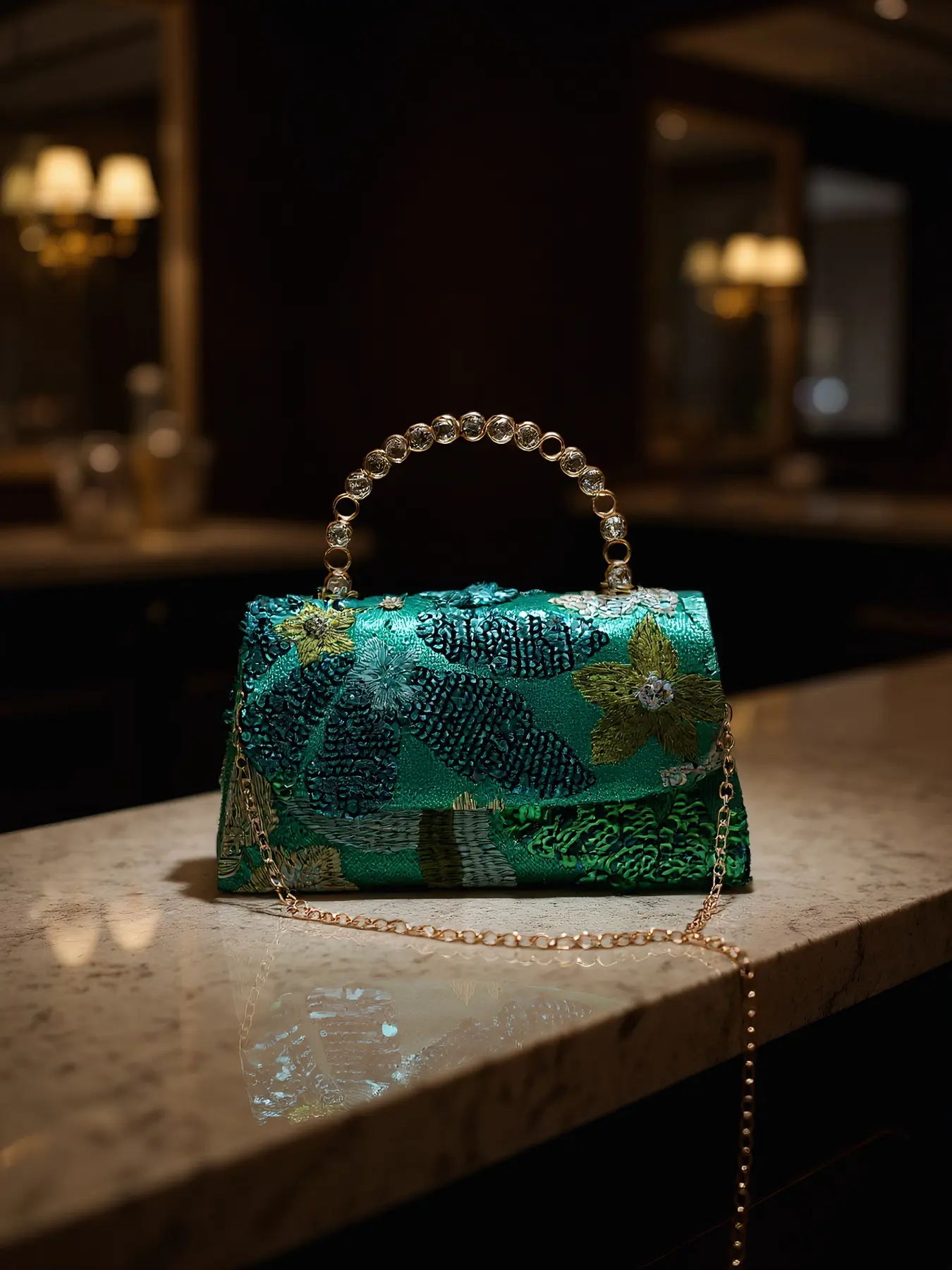 Unique Embroidered Evening Bag, Luxury High-End Party Handbag, Evening Clutch, Embellished Clutch, Perfect for Weddings, Proms, Birthdays, Valentine's Day, Mother's Day