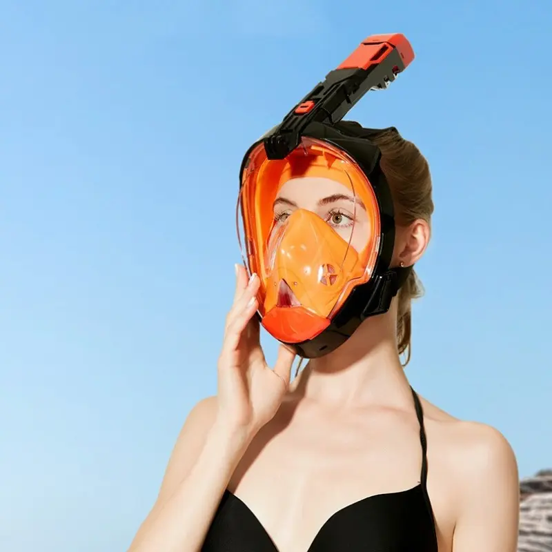 New Full Face Diving Mask, Waterproof Anti-Fog Snorkeling Gear, Co2 Safe, Easy Breathing System, Adult Dive Set for Swimming, Sport Active