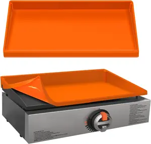 36" Griddle Mat Cover 17" Upgraded Extra-Thick Silicone Full-Wrap Raised Lip Protector Blocks Moisture Dust Pests Easy Clean Not for Cooking