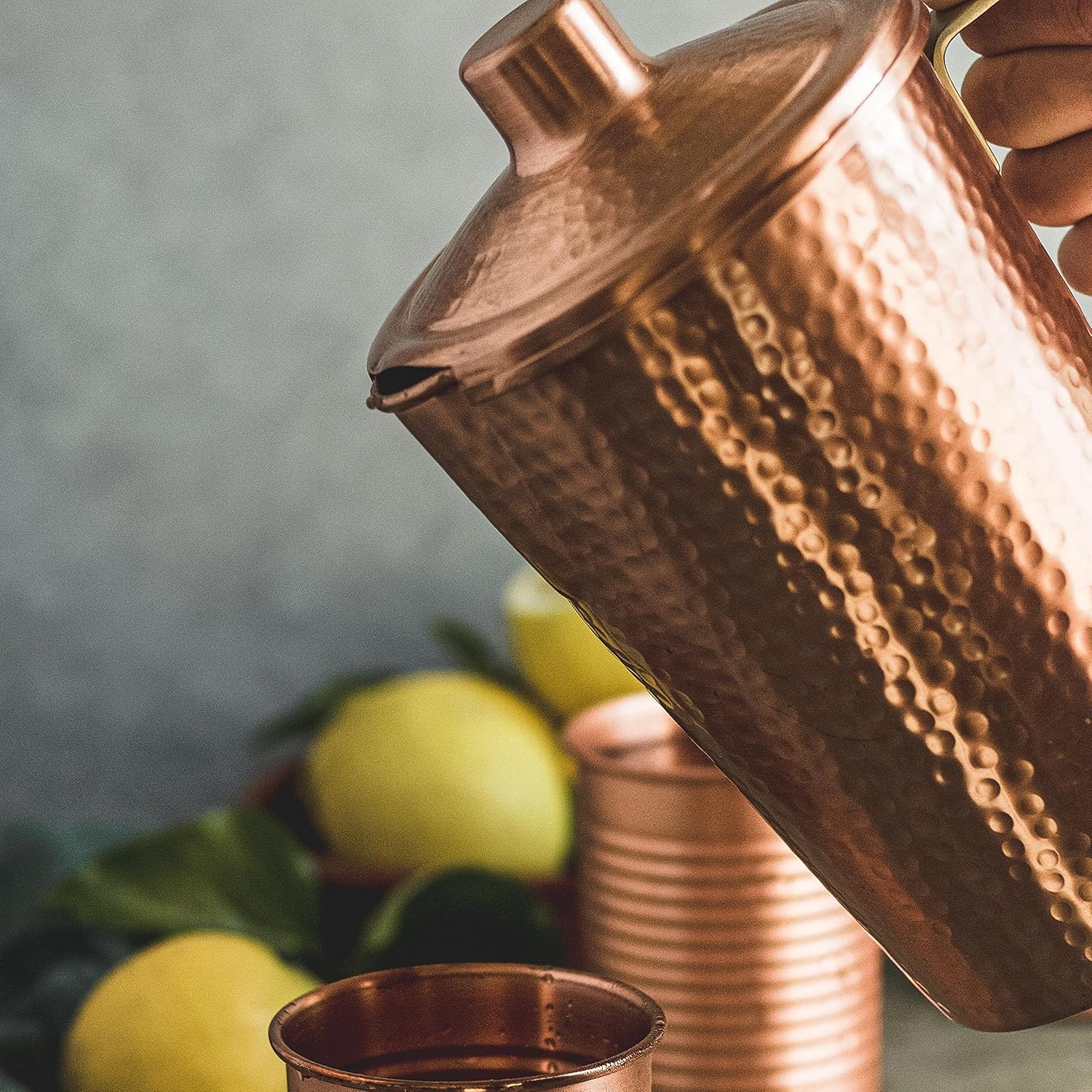 Copper Pitcher With Lid - 44 Oz - Drink More Water, Lower Your Sugar Intake And Enjoy The Health Benefits - Pure Copper Handmade Hammered Jug, The Best Bedside Carafe - Heavy Gauge Copper Pitcher With Lid - 44 Oz - Drink More Water, Lower Your Sugar Intake And Enjoy The Health Benefits - Pure Copper Handmade Hammered Jug, The Best Bedside Carafe - Heavy Gauge