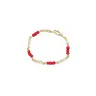 Women's Retro Beaded Chain Jewelry, 2 Piece Set with Red Rice Bead Bracelet & Anklet, Bohemian Style for Beach Party, Two Piece Set,sohochic