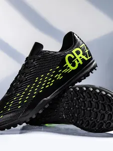 Men's Football Shoes TF Studs, Football Boots, Outdoor Sports Cleats, Durable Anti-Slip, Superior Grip, Ankle Protection, Rubber Sole, All-Season Use