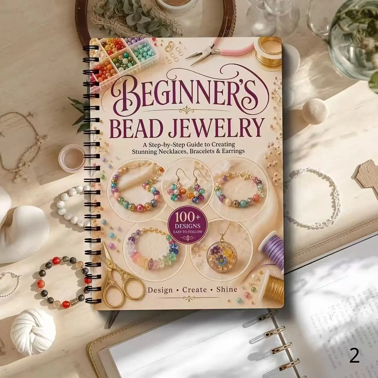 Beginner Bead Jewelry Making Notebook, Teach Zero Experience Lovers to Create Necklaces, Bracelets, Earrings, DIY Craft Starter Guide