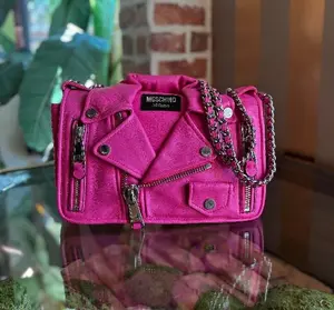Pre-owned MOSCHINO leather Shoulder Bags Biker Hot Pink Shoulder Bag