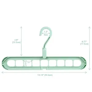 Multi-Purpose Space Saving Clothes Hanger with 9 Hole, Plastic Closet Clothes Hanger Organizer for Heavy Clothes Shirts Pants Dresses Coats