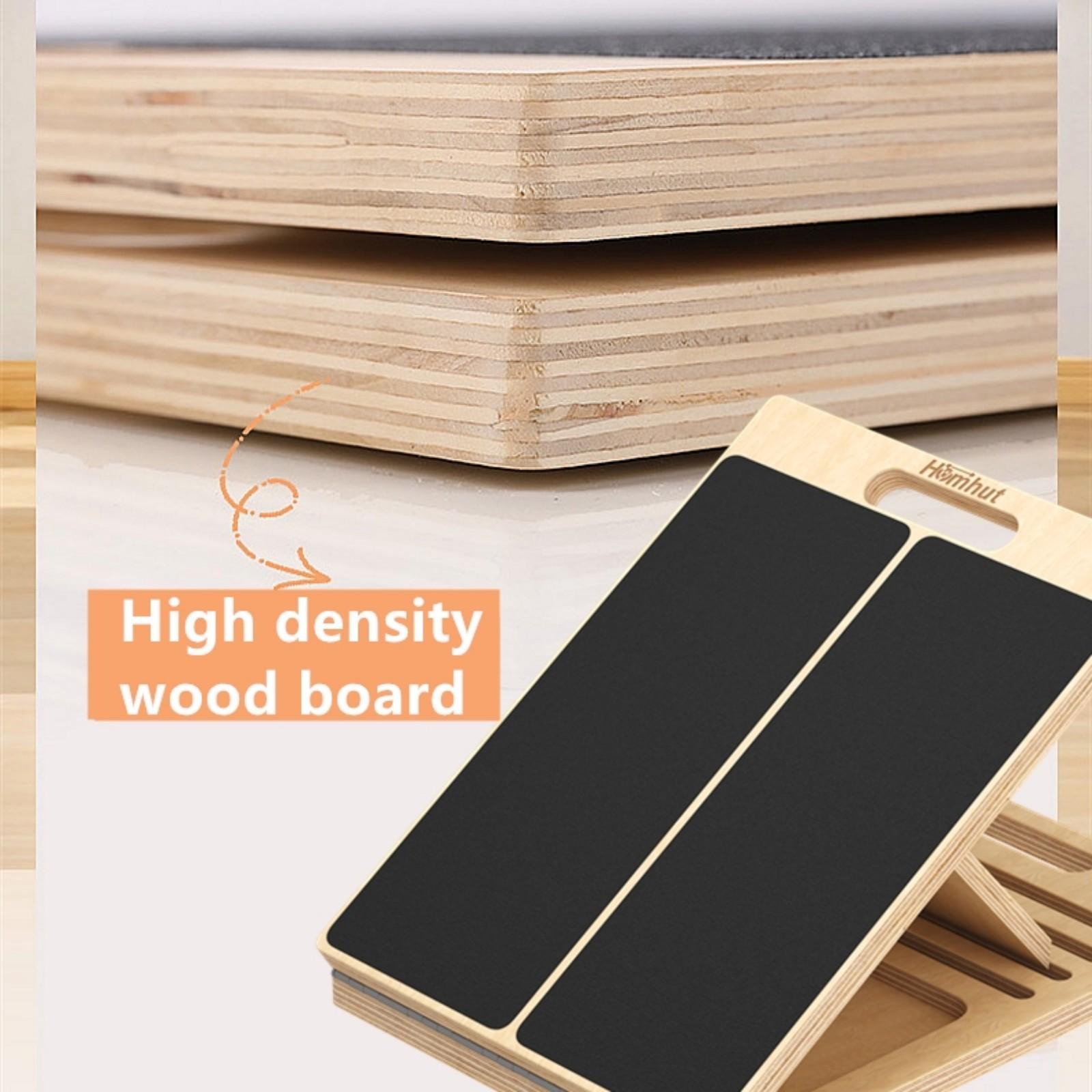 Portable Wooden Slant Board for Calf Stretching Squats Calf Stretcher Pilates Physical Therapy Equipment Adjustable Incline Board for Knees Ankle Heel Feet Leg