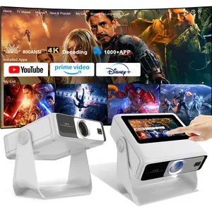 Aepuosem A10pro Touch Screen Projector 7-inch 1080PNative 4K Auto Focus Dolby Sound Wi-Fi 6 Bluetooth 180°Rotation for Games Movies Gifts Audio Connection Lcd