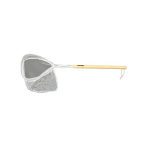 Frabill Baitwell Fishing Net, 9 x 8 Hoop, Vinyl Netting, Wooden Handle