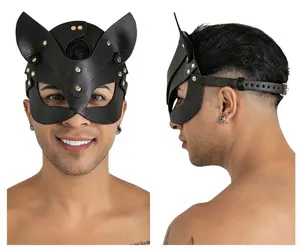 Metallic Pointed Ear Eye Mask with Adjustable Strap - Festive Party Accessory for Home Gatherings