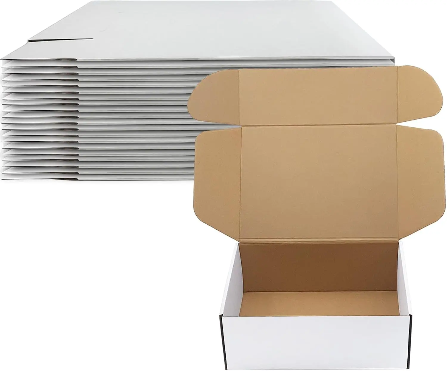 11 x 8 x 4 inch Shipping Boxes Set of 20, White Corrugated Cardboard Mailer Boxes, Bulk Mailing Boxes for Small Business Packaging Shipping, Ideal for Birthday Wedding Party Book Gift Giving