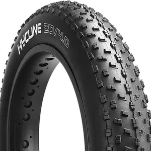 Hycline Fat Bike Replacement Tire/Black: 20x4.0/26x4.0 Inch Puncture Resistant Folding MTB Bicycle Tires, All Terrain High-Density Bike Tires with Street or Trail Riding