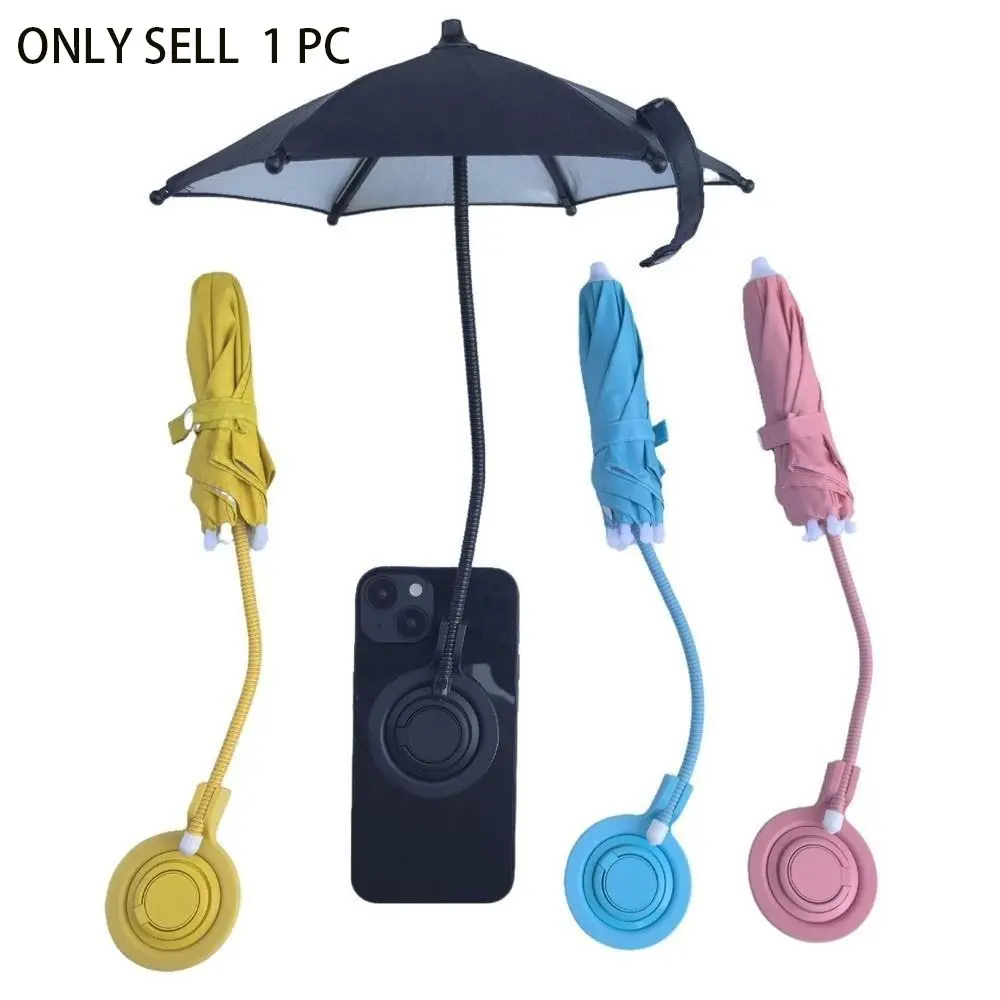 Magnetic Phone Umbrella for iPhone 16/15/14/12, Adjustable Height, 360° Rotating Steel Pole, UV Protection, Sun, Portable Stand Mount, Phone Holder Stand, 4 Colors Available, Electronic Mobile Accessory, Accessories, Cell Phone Umbrella
