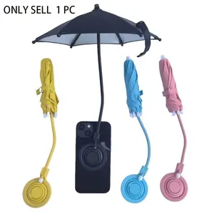Magnetic Phone Umbrella for iPhone 16/15/14/12, Adjustable Height, 360° Rotating Steel Pole, UV Protection, Sun, Portable Stand Mount, 4 Colors Available, Accessories
