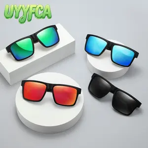 UYYFCA Men’s Matte Black Square Polarized Sunglasses, UV400 Protection Bold Frame with Reflective Lenses, Durable Fashion Eyewear for Driving, Fishing, Beach, Outdoor Sports and Street Style beach outfits summervibes