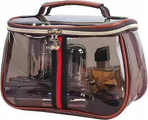 New retro vintage vanity bag makeup bag large capacity waterproof transparent toiletry bag luxury cosmetic bag women ladies travle storage case