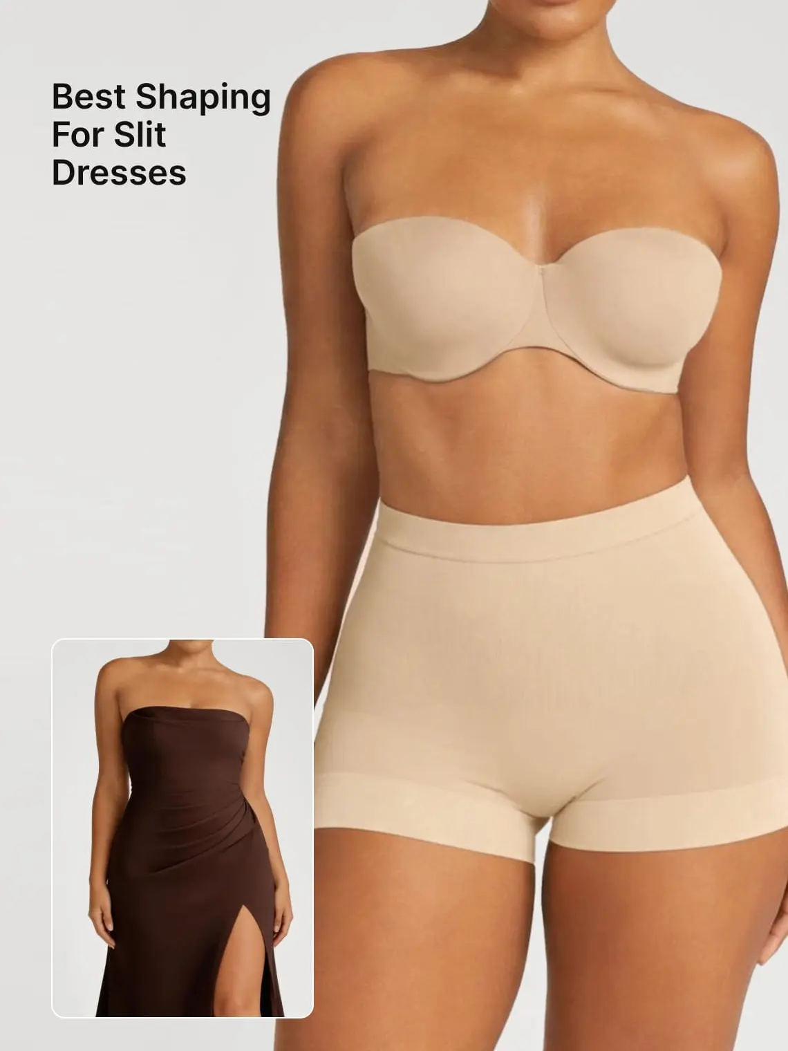 Azazie Women's Mid-Rise Seamless Tummy Control Shapewear Shorts, Stretch Ultra-Thin Body Shaper