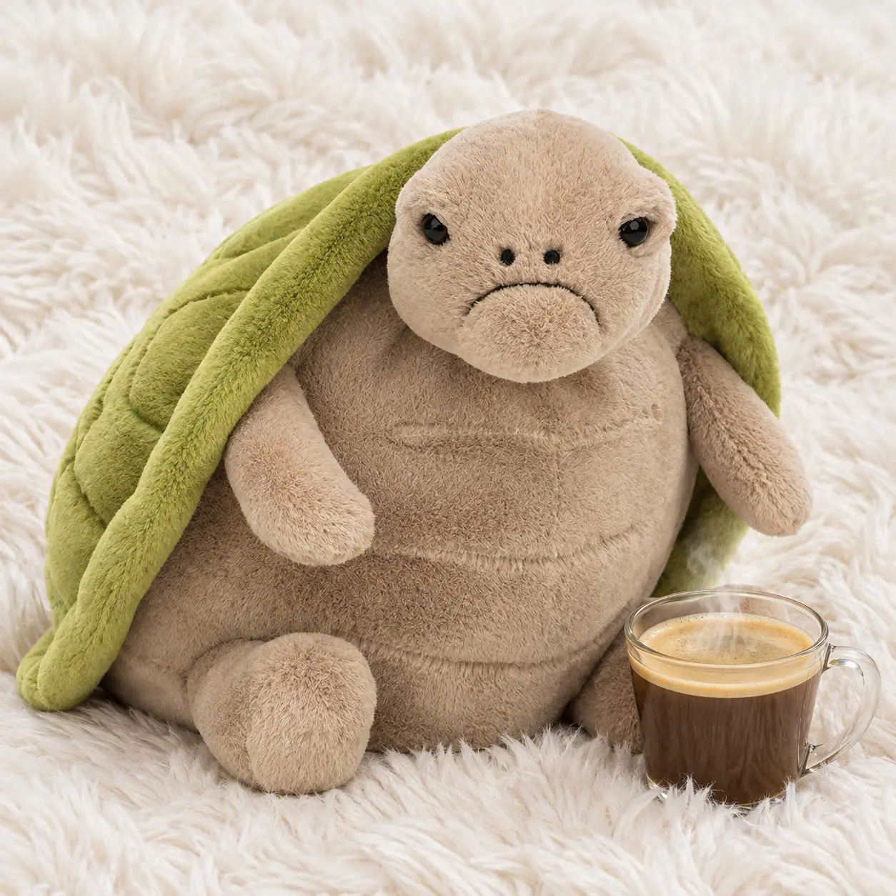 Jellycat Grumpy Turtle Plush – Emotional Support Stuffed Animal, Cute Anxiety Companion, Soft Squishy Pillow, Quirky Gift & Cozy Home Decor