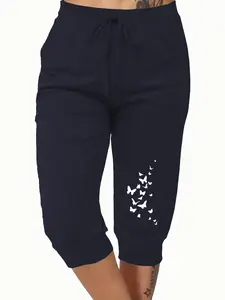 Lightweight Breathable Women's Harem Pants, Loose Casual Elastic Waist Mid-Thigh, Suitable for Yoga & Exercise, Perfect for Any Occasion