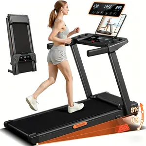 A1 UMAY Fitness Home Folding Incline Treadmill, 2.5 HP Quiet Brushless, 300 lbs Capacity (Black with 15% Incline) A1 UMAY Fitness Home Folding Incline Treadmill, 2.5 HP Quiet Brushless, 300 lbs Capacity (Black with 15% Incline)