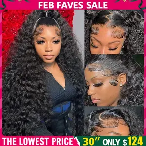 Bling Hair 13x6 Deep Wave HD Lace Front Wigs 13x4 Human Hair Lace Frontal Wig 180% Density Brazilian Deep Curly Hair For Women PrePlucked Lace Wig