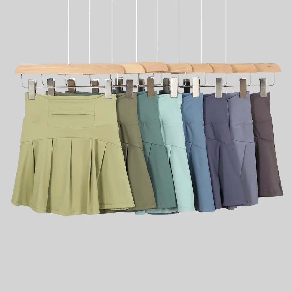 LULU Women's Solid-Color High-Waisted Yoga Skirt, Casual Slim-Fit Yoga Skirt, Spring/Summer Workout Wear, Includes Anti-Slip Underpants LULU Women's Solid-Color High-Waisted Yoga Skirt, Casual Slim-Fit Yoga Skirt, Spring/Summer Workout Wear, Includes Anti-Slip Underpants
