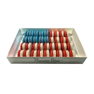 Macaron Bites American Flag Gift Box of 36 Meringue Like Crunchy for Special Occasions
