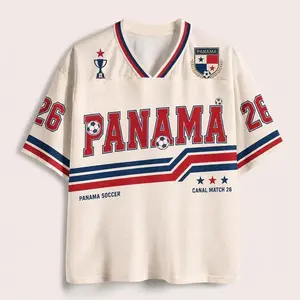 Custom Panama Soccer Jersey ⚽ Personalized Football Shirt with Number, Panama Inspired Mesh Jersey for Football Lovers, Game Day Outfit, Unique Soccer Fan Gift