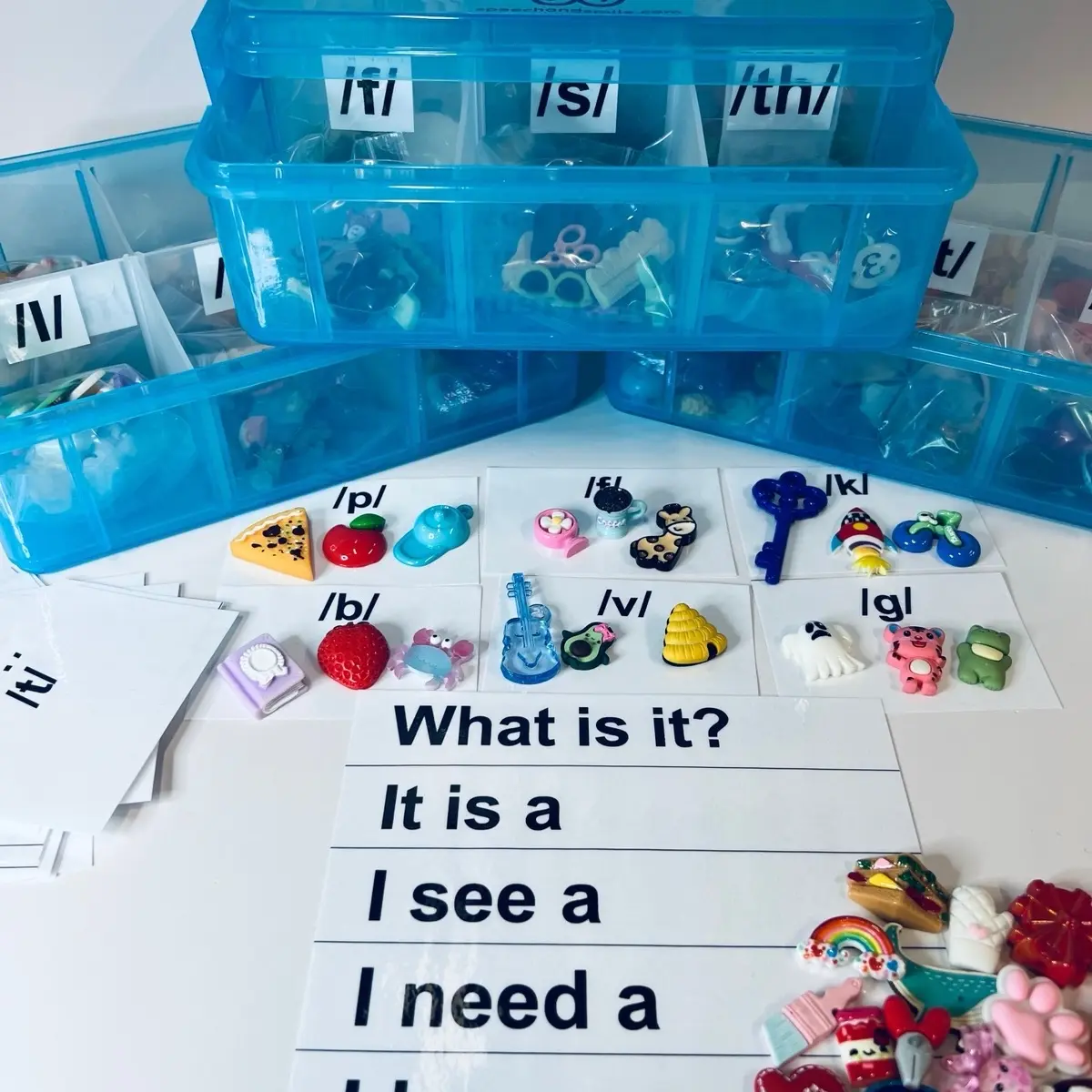 Say and Play Mini Objects Speech Therapy Set over 300 Articulation Trinkets for Speech Sounds Portable Case