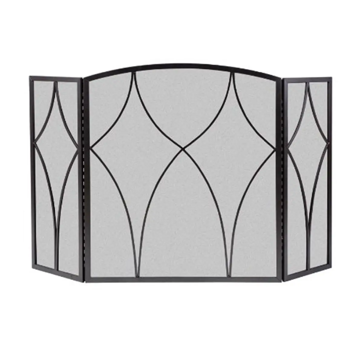 Products 33.5 x 48 in. 3 Panel Diamond Style Fireplace Screen, Black