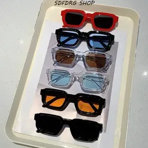 6-Pack Vintage Rectangle Sunglasses for Men & Women – Retro Fashion Eyewear with UV400 Protection, Luxury Design Shades, Ideal for Daily Wear, Travel, Outdoor Activities, Parties