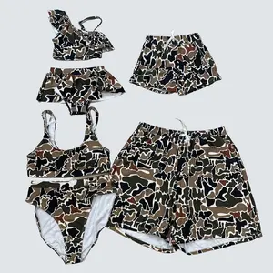 Adult Women Bininis Set Camo Bininis Suit Family Beach Wear Swim Suit