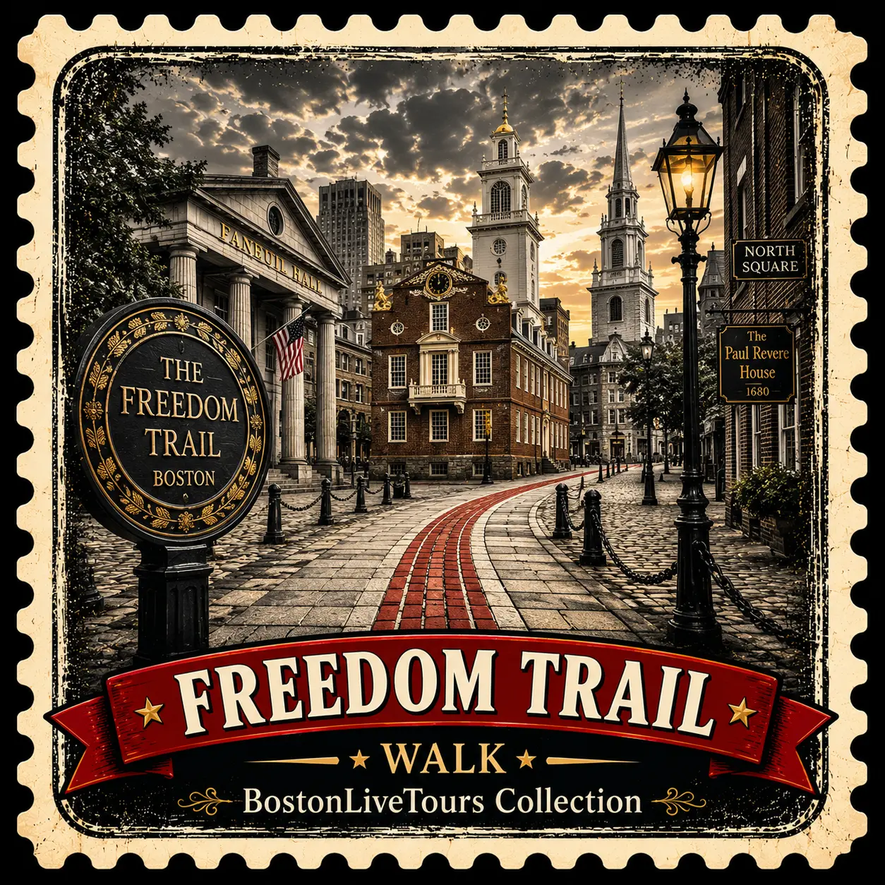 Boston, MA Freedom Trail Walk– 3x3 sticker