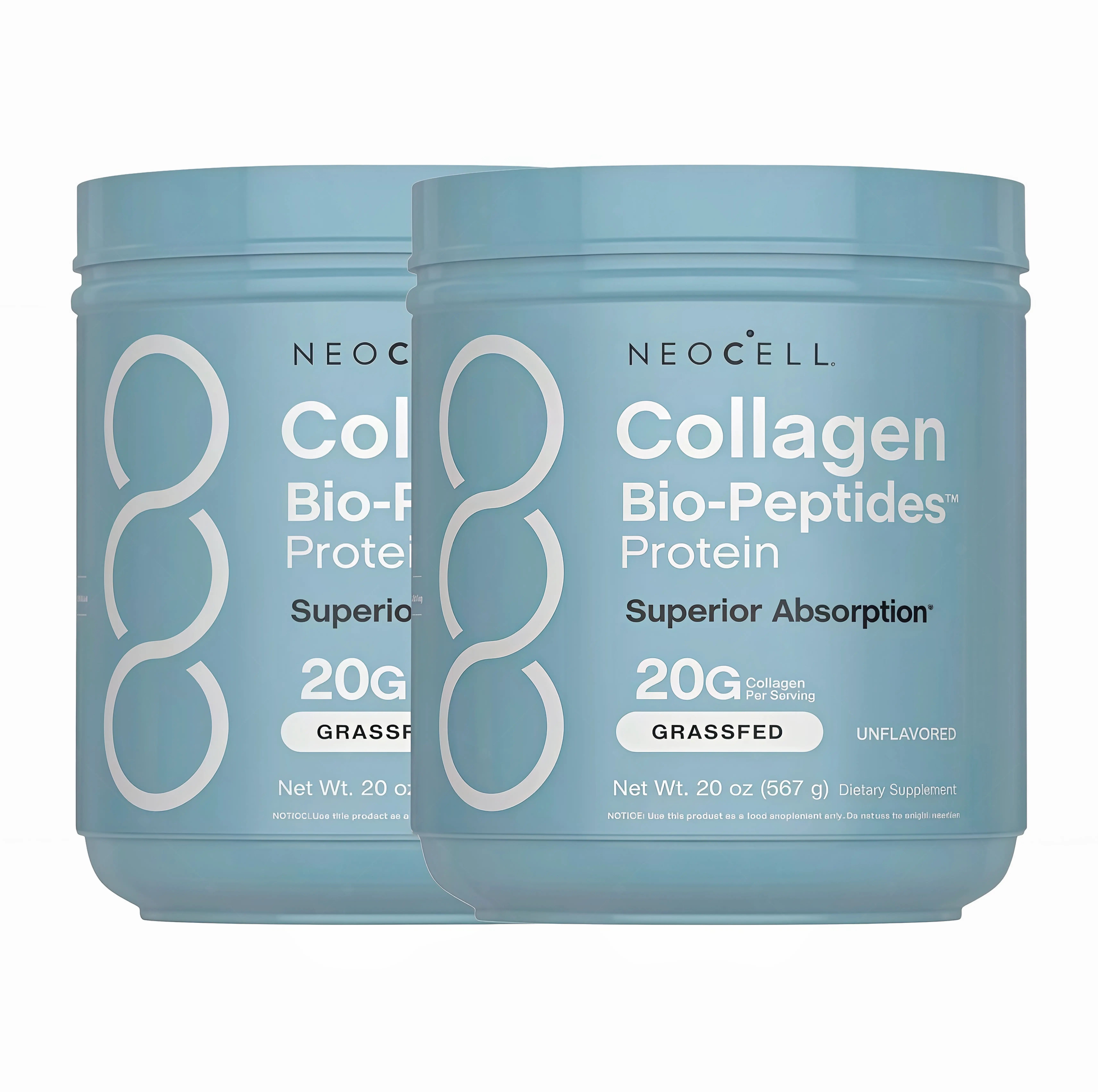 2 Pack NeoCell Collagen Peptides Powder 20oz - Grassfed Protein Supplement SK- Advanced with 18 Essential Amino Acids