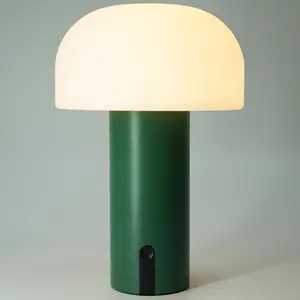 Cordless Mushroom Table Lamp,  Shower Lamp,  Operated Table Lamp Rechargeable,  Dimmable Night Light for Bedroom/Patio/Camping/Dinning/Outdoor (Green)