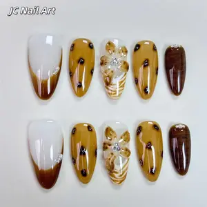JC T65 New Model Meurad Demon's Flower Engraved 3D Colorful Backing Adhesive Nail Art Stickers - Single Item, 5-Petal Handmade Carnivorous Flower Fall Nail Art Set