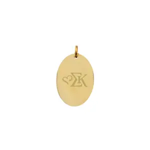 Sigma Kappa Large Oval Sorority Charm - New Greek Letters Icon | Waterproof, Hypoallergenic & Tarnish Resistant