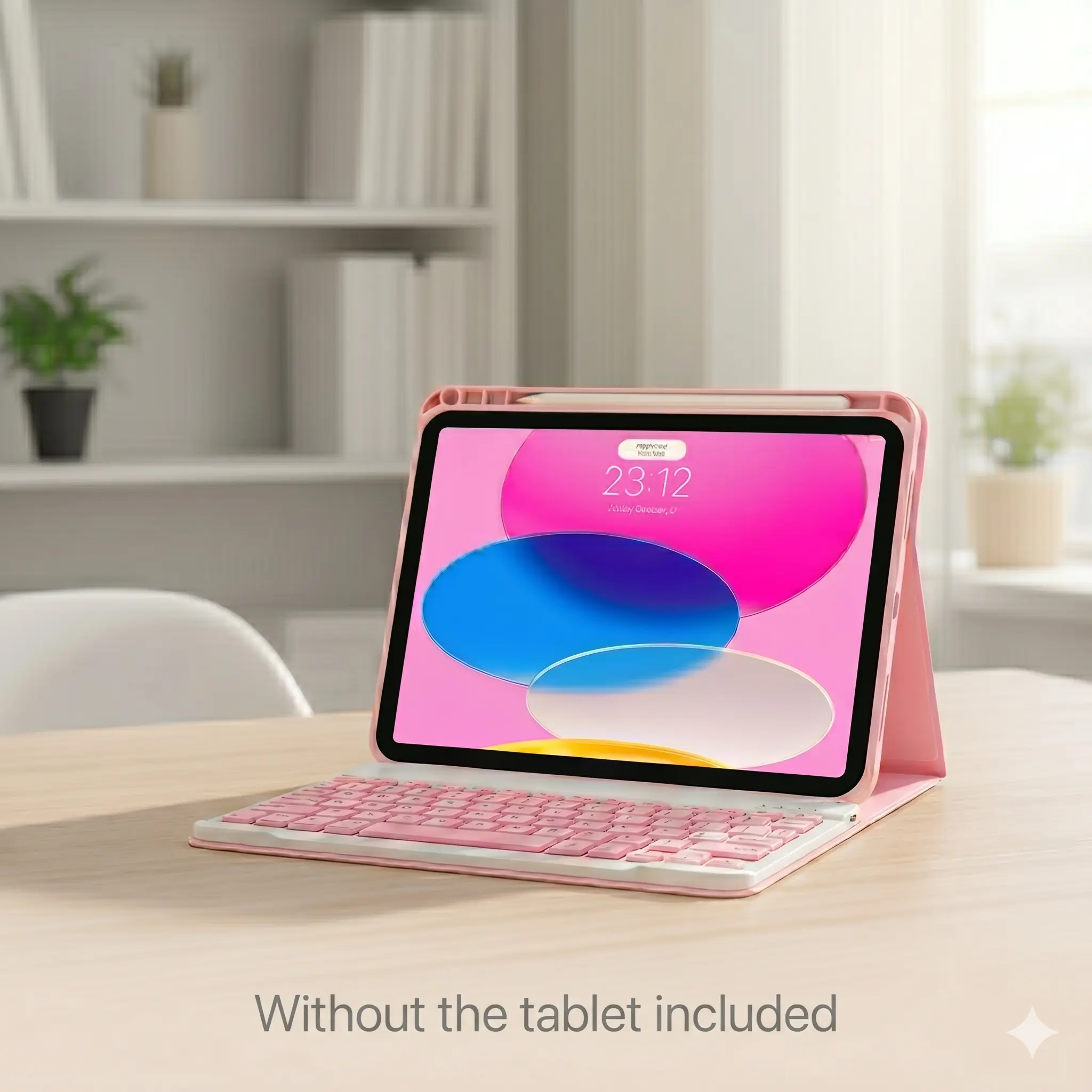 Pink Productivity Powerhouse iPad 10th Gen (10.9") Keyboard Case | Detachable Bluetooth Keyboard & Built-in Pencil Holder