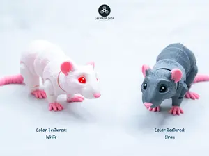 True Color Articulated Rat / Mouse - Mouse Figurine - Rat Statue - Rat Fiigurine - Rat Statue