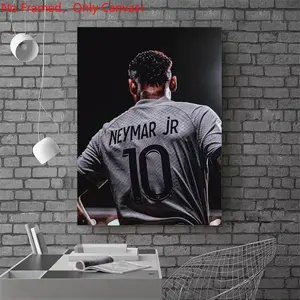 1 piece/set frameless canvas painting print poster, Modern Wall Art, Classic Football player art, Neymar Jr. Jersey Number 10, a gift for football loves, ideal gift for bedroom, living room, wall decoration