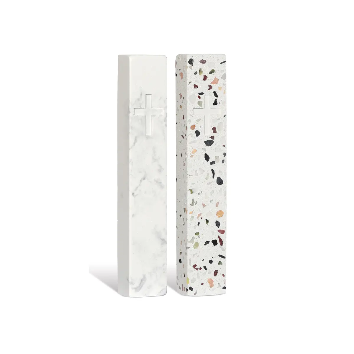 Grace Mark - God Honoring Doorframe Ornament for Your Home with Cross Design in Marble & Terrazzo Materials Religious Home Decor