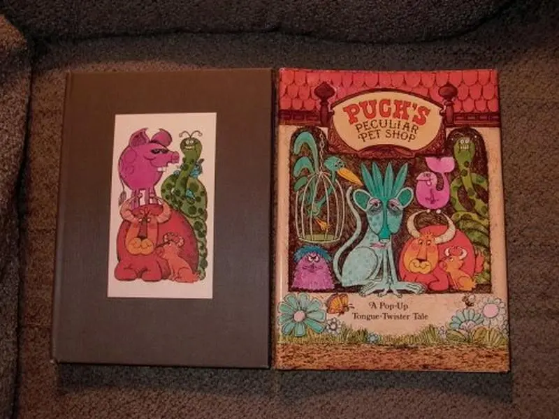 USED Book - Pucks's Peculiar Pet Shop : A Pop-Up Tongue-Twister Tale (Hallmark Childrens Editions) by Dean Walley (Hardcover)